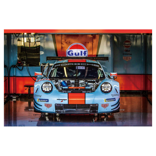 Glasdruck Porsche Pause Garage