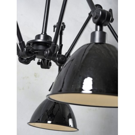 Hanglamp Amsterdam van ijzer met 5 lampenkappen