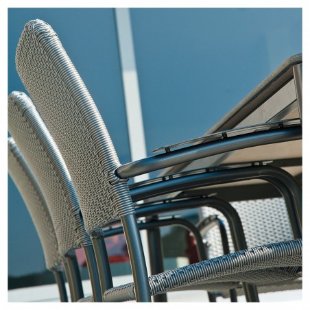 Portofino stapelbare stoel in staal en synthetische vezels