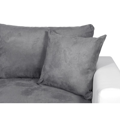 Maria U Plus converteerbare panoramische sofa, nis aan de linker kant, in kunstleer en microvezel