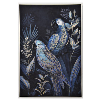 Tafel met blauwe papegaaien