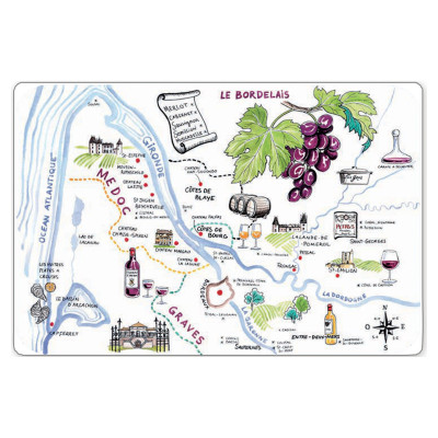 Set de table dessin Vignoble Bordeaux