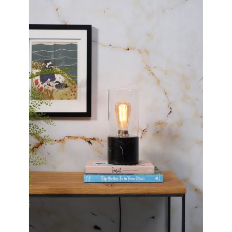 Атинска настолна лампа от мрамор и стъкло