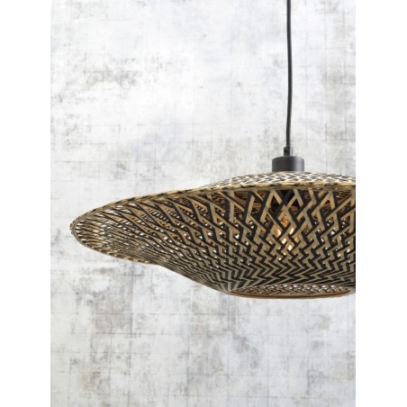 Бали висулка лампа от естествен бамбук и желязо