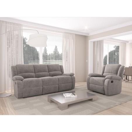 9121 3-местен ръчен диван за релаксация от микрофибър