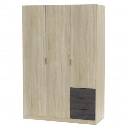 Шкаф FORARM323F с 3 дървени врати+3 чекмеджета