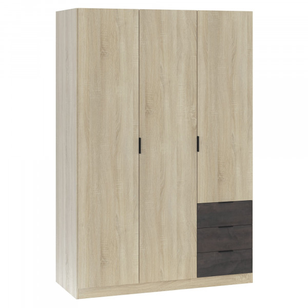 Шкаф FORARM323F с 3 дървени врати+3 чекмеджета