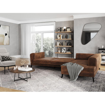 Имперски индустриален стил плат конвертируем десен ъглов диван с 2 сандъка
