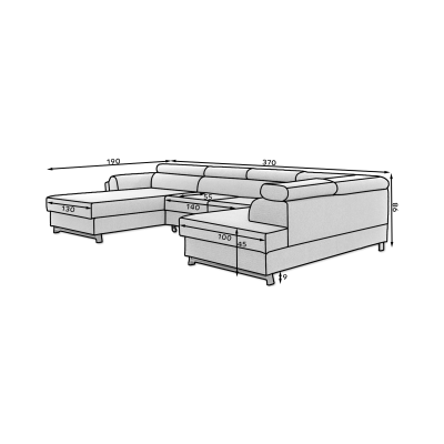Жозет остави панорамен кабриолет ъглов диван