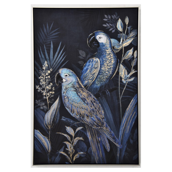 Маса със сини папагали