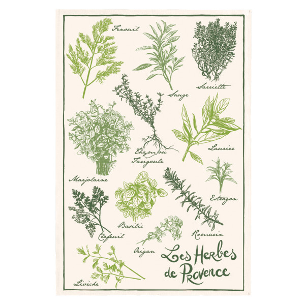 Les Herbes дьо Прованс отпечатани кърпа за чай