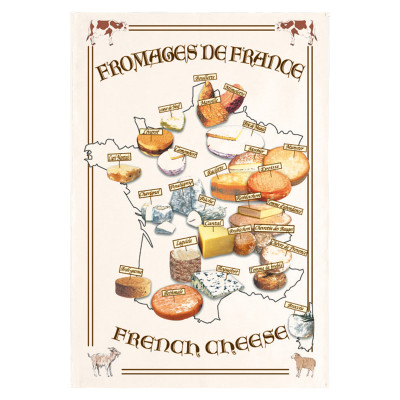 Кърпа за чай Карта Fromages дьо Франс