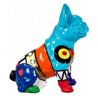 Скулптура на седнало куче Бам Бам