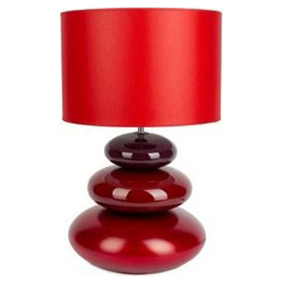 Červená lampa s plochými kuličkami