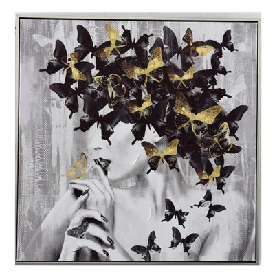 motýl, žena, malba