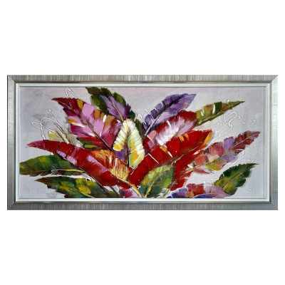 Gemälde auf Plexiglas, Strauß aus Blättern