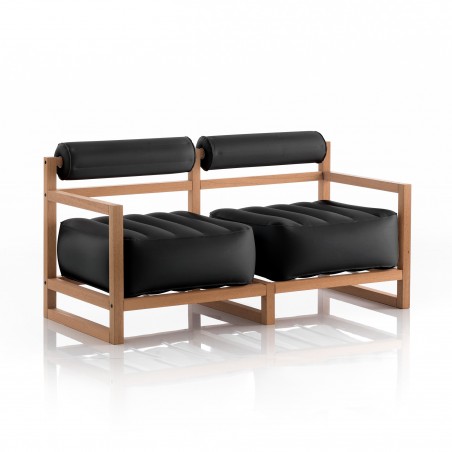 Eko Yoko 2-Sitzer-Sofa mit Holzgestell