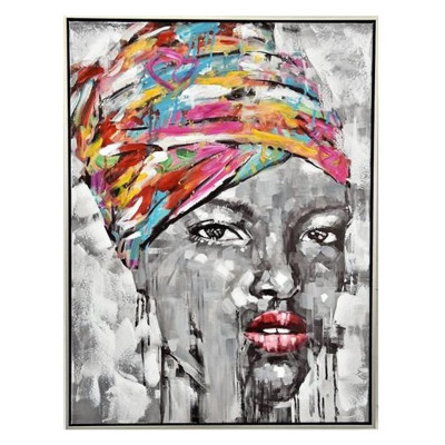 Kvinders farverige turban maleri