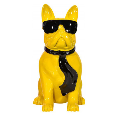 Farverig Bulldog skulptur