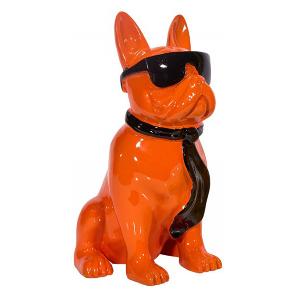 Farverig Bulldog skulptur
