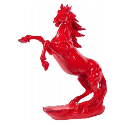 Rød hesteskulptur