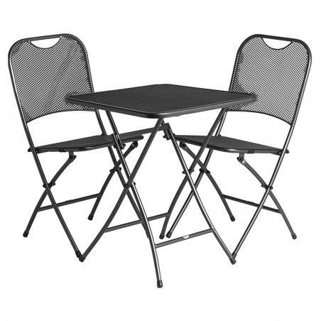 Set Portofino de 2 sillas plegables y 1 mesa cuadrada