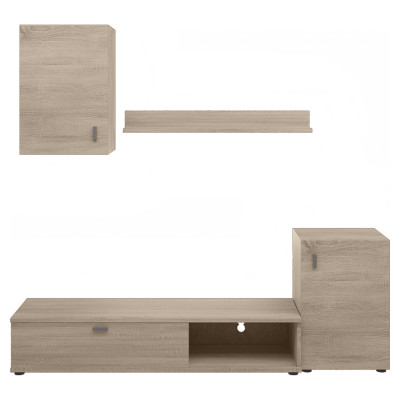 Mueble para TV Livia de 2 puertas con estante y columnas de pared