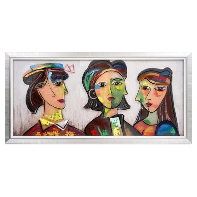 Pintura sobre plexiglás Las 3 hermanas