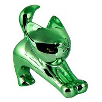Escultura metálica de gatito
