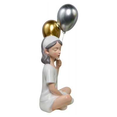 Escultura con forma de globo para niñas sentadas