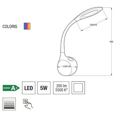 Lámpara de escritorio RGB rodillo