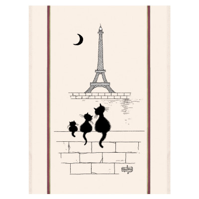Grand torchon Dubout Chats Tour Eiffel