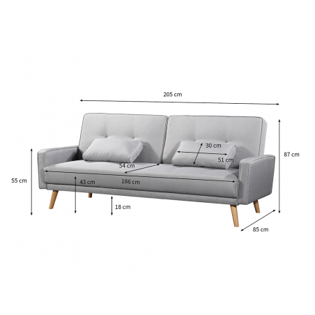 3SCZF 3θέσιος μετατρέψιμος καναπές