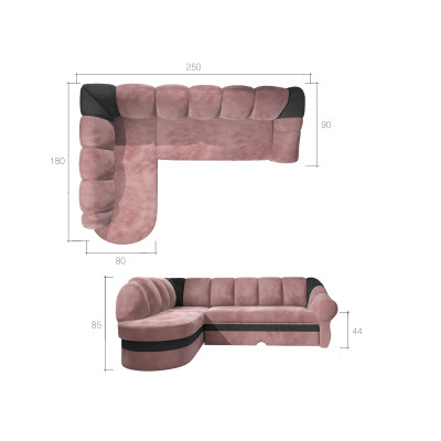Benano μετατρέψιμος αριστερός γωνιακός καναπές