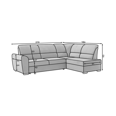 Siber μετατρέψιμος γωνιακός καναπές