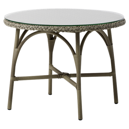 Victoria vanjski okrugli stolić za kavu sa staklenim vrhom