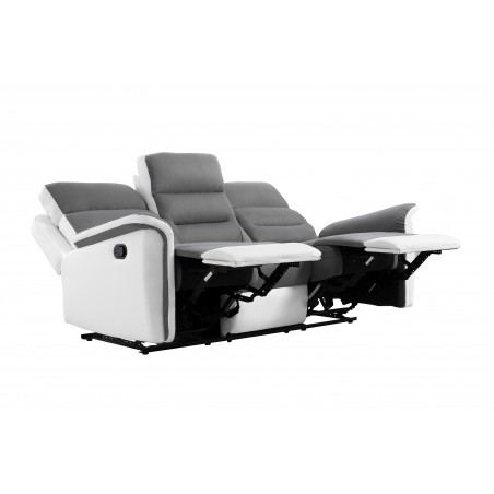 9222 3 üléses műbőr és mikroszálas kézi relaxációs kanapé