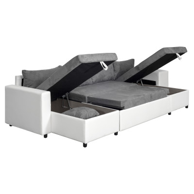 Maria U Plus panorámás átalakítható kanapé, jobb fülke, műbőr és mikroszálas