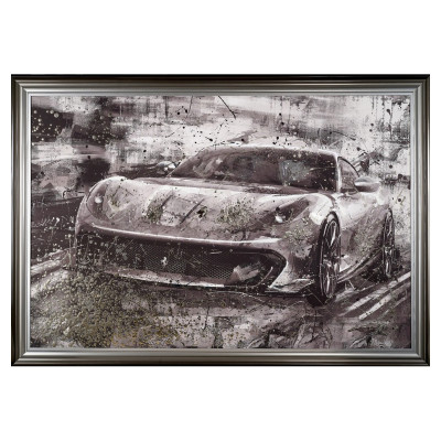 Szürke Ferrari autó festmény
