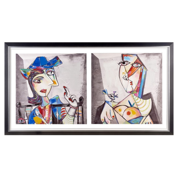 Két lány akril vászon
