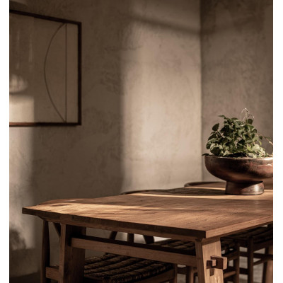 Kézműves téglalap alakú étkezőasztal
