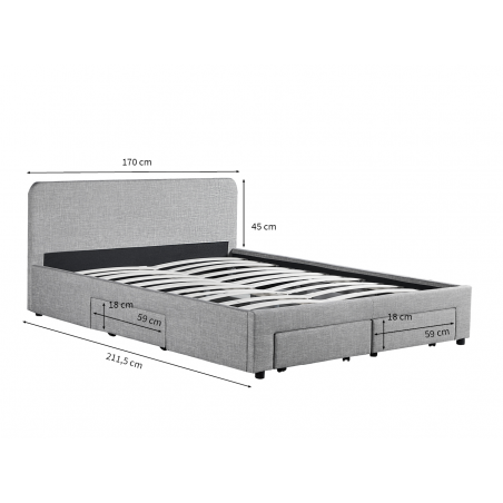 1489D bed frame with right side drawer and 2 front drawers
