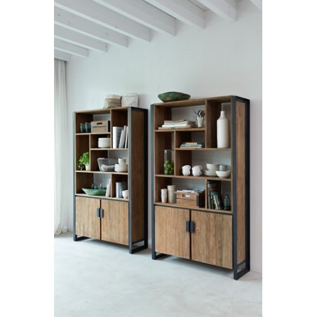 Fendy Bookcase with 2 Doors and 7 Shelves