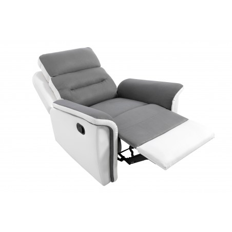 9222 manual relaxation chair in faux leather and microfiber