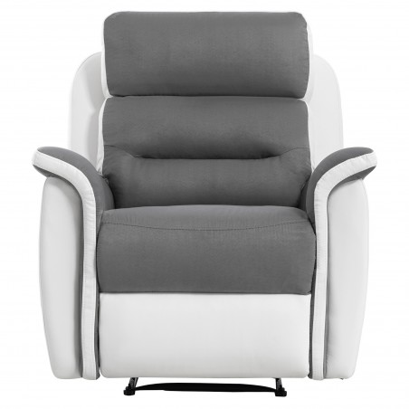 Manual Recliner Chair 9222 in Faux Leather and Microfiber