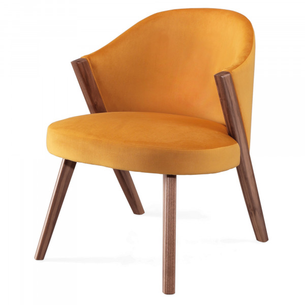 Caravela walnut lounge chair