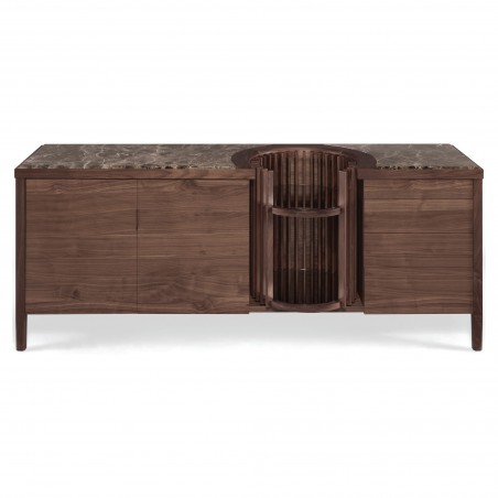 Carousel sideboard in walnut and marble
