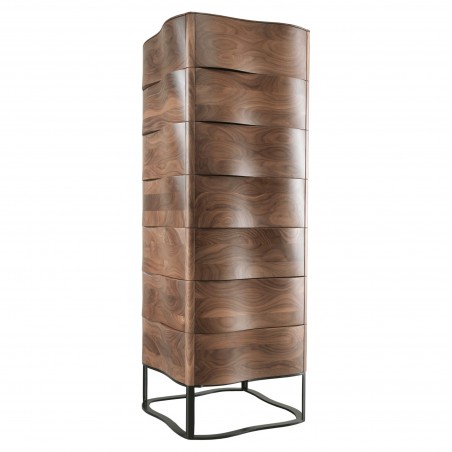 Touch walnut chest of drawers