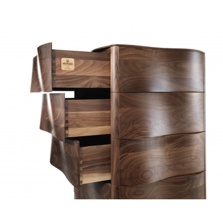 Touch walnut chest of drawers
