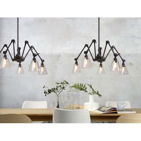Amsterdam Clear Glass Pendant Light with 5 Shades
